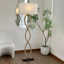GobekUsa Hemp Rope Fabric Shade LED Floor Lamp for Nordic Retro Wabi Sabi Style
