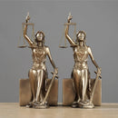 GobekUsa Justice Goddess Statue Bookends: Creative Home Decor for Study Room