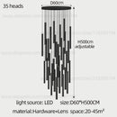 GobekUsa Cylindrical LED Staircase Chandelier Suspension Light - Modern Villa Water Pipe Fixture