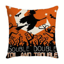 GobekUsa Halloween Pillowcase Set - Festive Sofa Cushion Covers with Pumpkin Cat Witch Hat Print.
