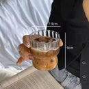 GobekUsa Clear Glass Coffee Cups Set of 6 - Heat-Resistant Vertical Design for Various Drinks