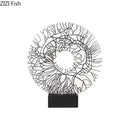 GobekUsa Circle Ornament Desk Decoration Resin Ring Statue Modern Crafts Decor