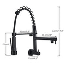 GobekUsa Dual Spout Kitchen Faucet Swivel Wall Mount 360 Rotation Cold Water Tap