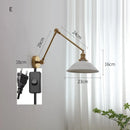 GobekUsa Copper Swing Arm Wall Lights Sconce Up Down LED Modern Ceramic Lampshade