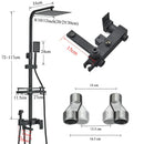 GobekUsa Black Brass Shower Faucet Set with Rotatable Tub Spout and Rain Shower Column