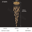 GobekUsa Gold Crystal Chandelier for Modern Living, Dining & Stair Lighting