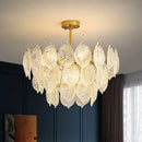 GobekUsa Leaf Glass Chandelier Pendant Light Luxury Dining Room Ceiling Fixture