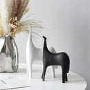 GobekUsa Black & White Horse Abstract Ornaments for Home Decor