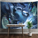 GobekUsa Golden Dragon Totem Carving Tapestry: Mysterious Psychedelic Wall Hanging