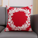 GobekUsa Christmas Décor Cushion Cover 45x45cm Snowflake Deer Green Red Embroidery Pillow Cover