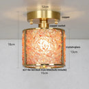 GobekUsa Crystal Glass LED Ceiling Light Copper Canopy Nordic Modern Design