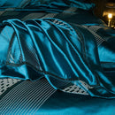 GobekUsa 1000TC Egyptian Cotton Satin Jacquard Patchwork Bedding Set - Full Queen King Size