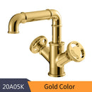 GobekUsa Black Brass Bathroom Faucets Dual Handle Water Mixer Tap