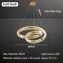 GobekUsa Crystal Chandelier LED Light Fixture - Modern Luxury Hanging Lamp