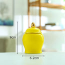 GobekUsa Gold Tea Canister Ceramic Storage Jar with Lid for Desk Decoration