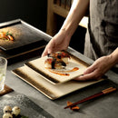 GobekUsa Glazed Barbecue Wing Plate with Knife - Japanese Style Tray for Roast Wings and Fish