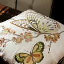 GobekUsa Butterfly & Dragonfly Sofa Cushion Cover, European Embroidered Design