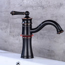 GobekUsa Black Brass Basin Faucet High Arch Single Handle Deck Mounted Mixer
