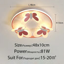 GobekUsa Butterfly Pink Ceiling Light for Kids Room & Study, Creative Decorative Lamp