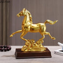 GobekUsa Golden Horse Mascot Resin Statue Artwork for Aesthetic Room Decor