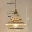 GobekUsa Ceramic LED Pendant Lamp, Modern Nordic Design, Adjustable 2m Wire, White Finish