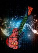 Abstract Electric Guitar Canvas Print - Music Wall Art by GobekUsa