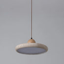 GobekUsa LED Pendant Lamp Wood Globe Round Yellow Stone Hanging Lights