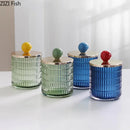 GobekUsa Glass Tea Canister Storage Jar with Ceramic Ball Lid