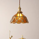 GobekUsa Amber Glass LED Pendant Light - Nordic Modern Copper Suspension Luminaire for Home