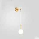 GobekUsa Glass Ball Wall Lamp Brass/Black Sconce for Living Room Bedroom Reading