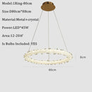 GobekUsa K9 Crystal Round Chandelier: Modern LED Pendant Lamp for Home, Living Room, Bedroom, Lobby