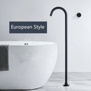 GobekUsa Brushed Gold Black Floor Mounted Bathtub Shower Faucet