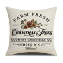 GobekUsa Cartoon Birds Christmas Pillowcase 45X45cm - Linen Sofa Cushion Cover