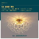 GobekUsa Golden Dandelion Crystal Chandelier: Warm Nordic LED Ceiling Lamp for Romantic Living Room.
