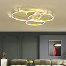 GobekUsa Gold Butterfly LED Round Ceiling Chandelier for Living Room and Bedroom