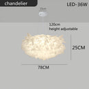 GobekUsa LED Petal Ceiling Chandelier for Living Room, Dimmable Round Bedroom Lamp