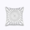 GobekUsa Geometric Embroidered Cushion Cover Light Grey Cotton 45x45cm