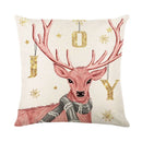 GobekUsa Christmas Letter Print Linen Throw Pillow Cover for Holiday Home Decoration
