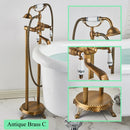 GobekUsa Brass Freestanding Bathtub Filler with Handshower, Dual Handles & Shower Set