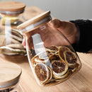 GobekUsa Glass Airtight Canister with Wood Lid - Food Storage Solution for Kitchen