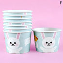 GobekUsa Cartoon Paper Cups 50PCS 100ml Small Round Disposable Dessert Ice Cream Bowl