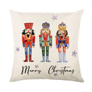 GobekUsa Christmas Letter Print Linen Throw Pillow Cover for Holiday Home Decoration