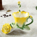 GobekUsa Enamel Rose Peony Floral Coffee Cup Wedding Birthday Gift