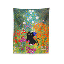GobekUsa Garden Cat Tapestry Wall Hanging - Psychedelic Bohemia Room Art Home Decor