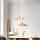 Japanese Wabi-Sabi Cream Wood Pendant Light