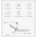 GobekUsa 48" DC Remote Control Ceiling Fan Plastic Blade Bedroom Indoor Industry 220V