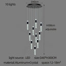 GobekUsa Cylindrical Crystal Chandelier: Modern Villa Living Room Lamp for Stylish Interiors.