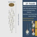GobekUsa Gold Crystal Raindrop Chandelier for Staircase Foyer