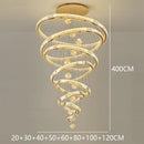 Modern Crystal Ring Staircase Chandelier Pendant Light