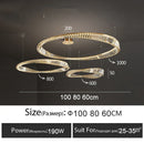 GobekUsa Crystal Ring Ceiling Lamp - Modern Luxury LED Chandelier for Master Bedroom & Living Room